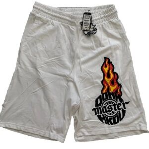 New NWT Akoo Men s Dunk Master White Short Shorts Sz. XL Drawstring Elastic